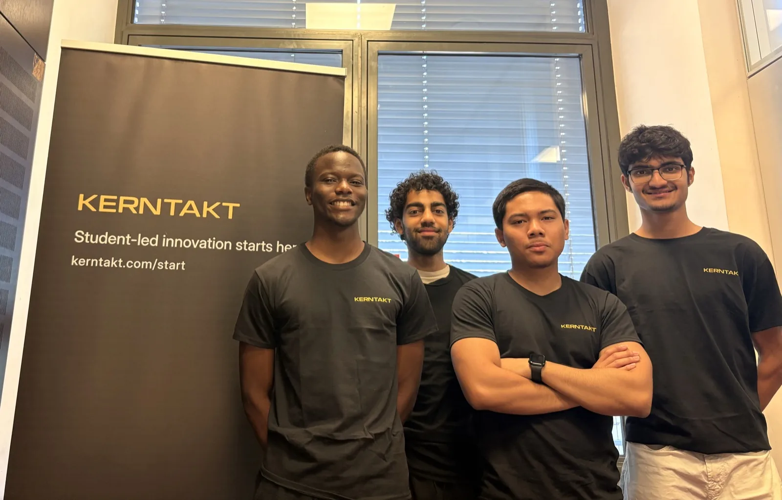 Four KERNTAKT members at the Karlsruhe branch launch.